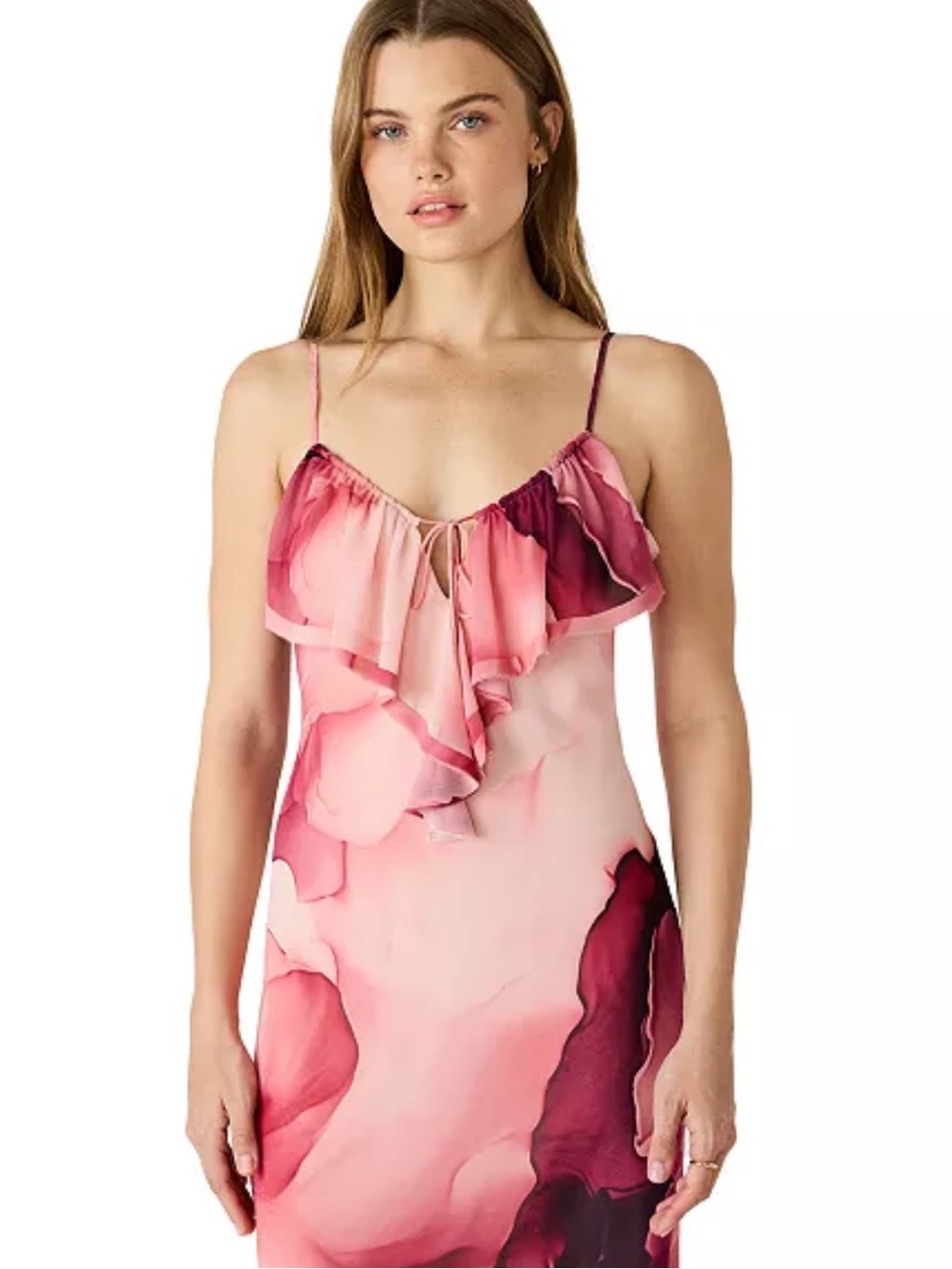 Steve Madden Women's Printed V-Neck Maxi Dress M